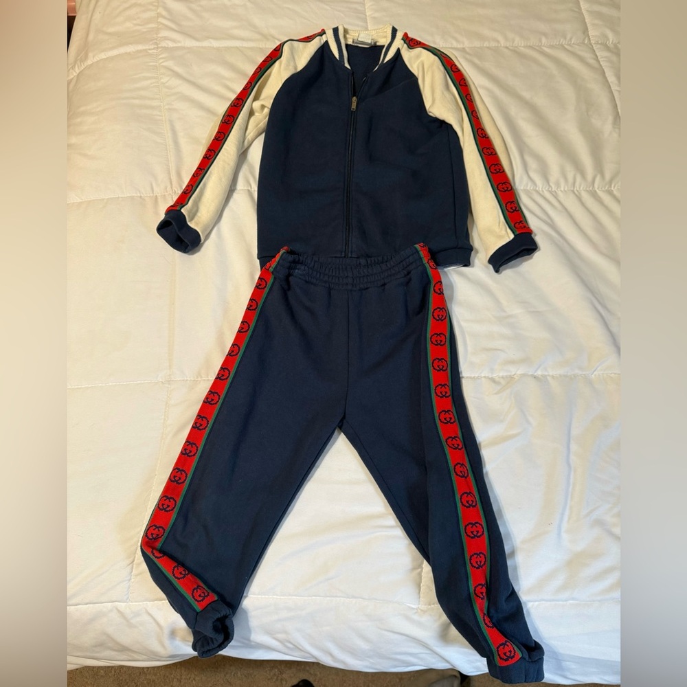 Gucci Kids Navy and Red Jogger Set